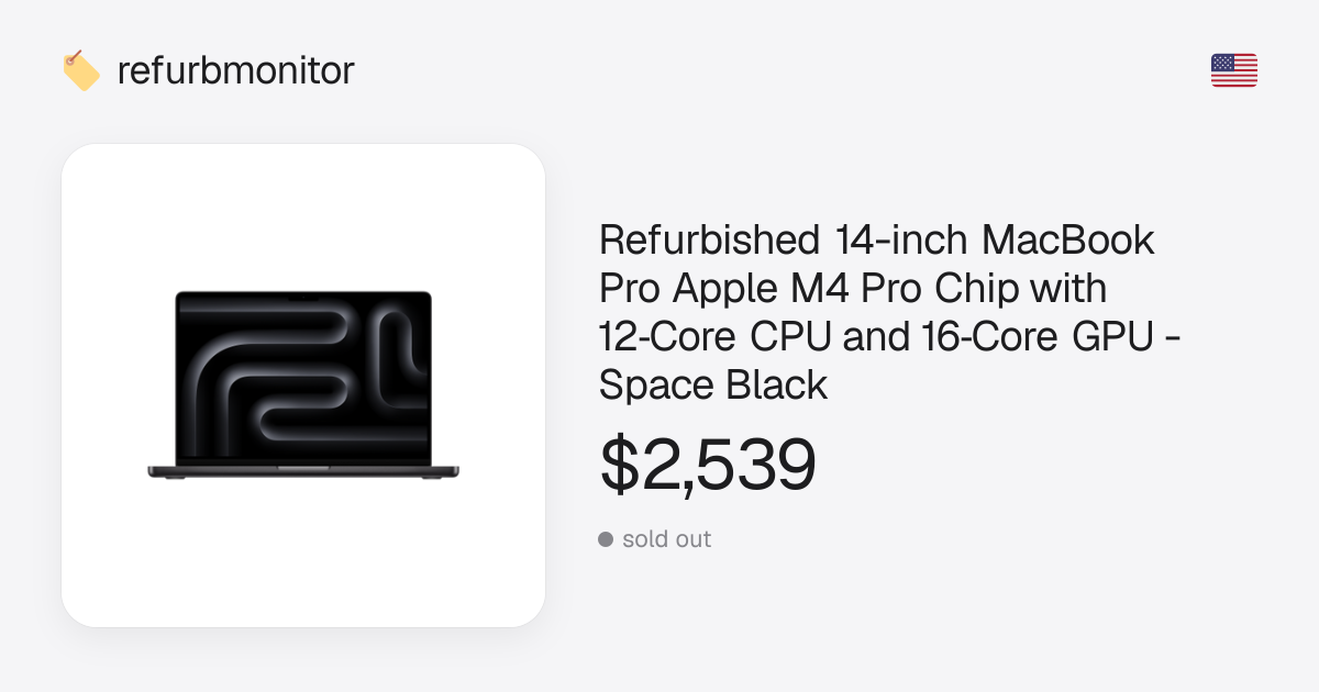 Refurbished 14-inch MacBook Pro Apple M4 Pro Chip with 12‑Core CPU and ...